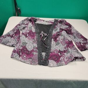 Dressbarn Paisley Purple and Black Top